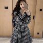 Rsslyn High-Quality Fashion Black Dress Coats Free Shipping Plaid Trench Coats