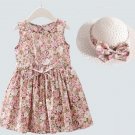 Rsslyn Fashion Clothes for Baby Girls Matching Hat Pretty Pink Floral Dresses
