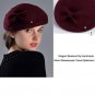 Rsslyn Blue Fedora Derby Hat for Women 100% Wool Felt Winter Hats Beautiful Navy Blue Hats LMF24-186
