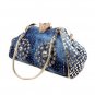 Rsslyn Free Shipping Denim Shoulder Bags with Rivet Rhinestone Patchworks