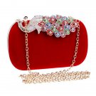 Rsslyn New Fashion Red Bags Small Purses for Bridesmaids Red Peacock Shoulder Bags