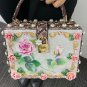 Rsslyn Beautiful Shoulder Bags Rose Purses Fashion Box for Women Free CC Pin