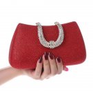 Rsslyn Red Purses Fashion Clutch U-Shape Handle Diamonds for Women