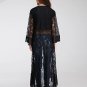 Rsslyn Long Black Lacy Cardigan with Tassels Open Dress Hollow Black Ruffle Dress
