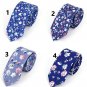 Rsslyn Fashion Neckties for Men Floral Prints Blue Necktie