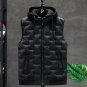 Rsslyn Fashion Vests Sophisticated Black Vests for Men Hooded Winter Vest