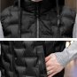 Rsslyn Fashion Vests Sophisticated Black Vests for Men Hooded Winter Vest