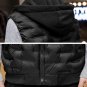 Rsslyn Fashion Vests Sophisticated Black Vests for Men Hooded Winter Vest