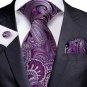 Rsslyn 3pcs/SET Legit Wedding Business Ties 100% Silk Handkerchief Purple Neckties for Men