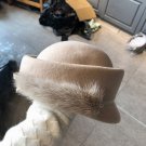 Rsslyn Beige Mink Hair Tail Beautiful Hats for Women Fashion Wool Winter Accessories for Women