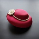 Rsslyn Timeless Beauty Red Fascinator Hats for Women with Pearl