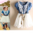 Rsslyn Ready for Shipping 24 Months Rodeo Denim Cowgirl Tutu Dress Barn Wedding Outfit for Girls