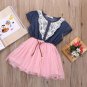 Rsslyn Ready for Shipping 24 Months Rodeo Denim Cowgirl Tutu Dress Barn Wedding Outfit for Girls