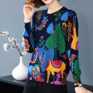 Rsslyn Fashion Sweaters Knitted Sweater Multicolored Cardigan for Women