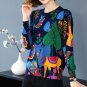 Rsslyn Fashion Sweaters Knitted Sweater Multicolored Cardigan for Women
