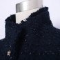 Rsslyn Turtleneck Coats Luxury Navy Blue Blazers Real Tweed Jackets for Women