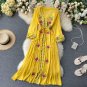 Rsslyn Embroidered Fashion Dresses Charm Navy Blue Maxi Dress for Women