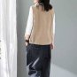 Rsslyn Plus Size Beige Vests Casual Corduroy Coats Flocking Winter Vest for Women