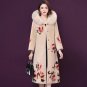 Rsslyn High-Quality Trench Coats for Women Floral Coats Faux Mink Fur