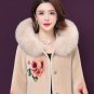 Rsslyn High-Quality Trench Coats for Women Floral Coats Faux Mink Fur