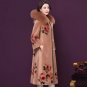 Rsslyn High-Quality Trench Coats for Women Floral Coats Faux Mink Fur