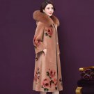Rsslyn High-Quality Brown Coats for Women Hooded Overcoats Faux Mink Hair