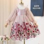 Rsslyn Flower Girls Dress Garden Wedding Gray Dress with Embroidered Bottom Free Tiara