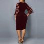 Rsslyn Burgundy Party Dress for Plus Size Women Fashion Sequined Dresses