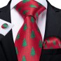 Rsslyn 3pcs/SET Christmas Neckties,Cuff Link and Hanky 100% Silk Ties