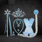 Rsslyn 6pcs/Set Snow Princess Elsa Robe Dress Wand Gloves Elsa's Jewelries