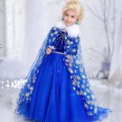 Rsslyn 6pcs/Set Fashion Royal Blue Dress Toddler Girls Costume for Christmas Pageant Show