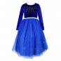 Rsslyn 6pcs/Set Fashion Royal Blue Dress Toddler Girls Costume for Christmas Pageant Show