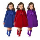 Rsslyn Christmas Trench Coats for Girls Warm Red Wool Red Dress for Girls Coats