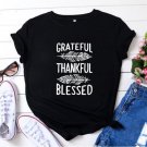 Rsslyn Black T-Shirt Grateful Thankful Blessed Tees for Teenage Girls and Womens Fashion Shirts