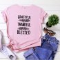 Rsslyn Black T-Shirt Grateful Thankful Blessed Tees for Teenage Girls and Womens Fashion Shirts