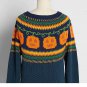 Rsslyn Navy Blue Sweaters for Men and Women Fall Theme Pumpkin Sweater