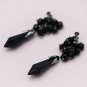 Rsslyn Fashion Black Tiara Matching Set Black Earrings Tall Tiaras for Women