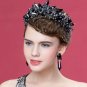 Rsslyn High-Quality Black Crowns for Women Black Luxury Crystal Crowns Black Headpiece