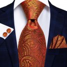 Rsslyn 3pcs/SET Autumn Neckties for Men Paisley Design 100% Silk Material High-Quality Long Neckties