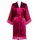 Rsslyn Silk Robes Red Sleeping Gowns Red Robes for Women Red Bridal Robes