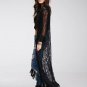 Rsslyn Black Lacy Kimono Gothic Style Laces and Tassels Hollow Embroidery Body Cover