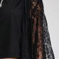 Rsslyn Black Lacy Kimono Gothic Style Laces and Tassels Hollow Embroidery Body Cover