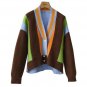 Rsslyn Autumn Stripes Season Fashion Cropped Sweaters for Women Crop Cardigan for Teenage Girls