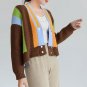 Rsslyn Autumn Stripes Season Fashion Cropped Sweaters for Women Crop Cardigan for Teenage Girls