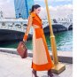 Rsslyn Warm Orange Overcoats for Women 100% Wool Fashion Trend Coats