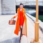 Rsslyn Warm Orange Overcoats for Women 100% Wool Fashion Trend Coats