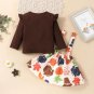 Rsslyn Thanksgiving Outfit for Little Girls Ruffled Dress Turkey Prints Thankful Baby Girls