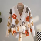 Rsslyn Fashion Cardigan Autumn New Raglan V-Neck Multicolored Knitted Sweaters