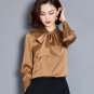 Rsslyn Fashion Trend Brown Blouse for Thanksgiving Party Fashion Silk Blouses