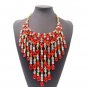 Rsslyn Christmas Choker Necklace Hanging Crystal Beads Multicolor Bib for Women